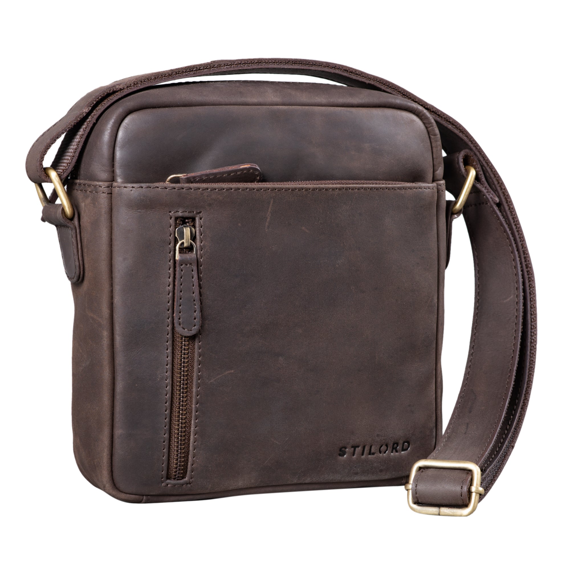 Leder Herren Umhängetasche Vintage braun