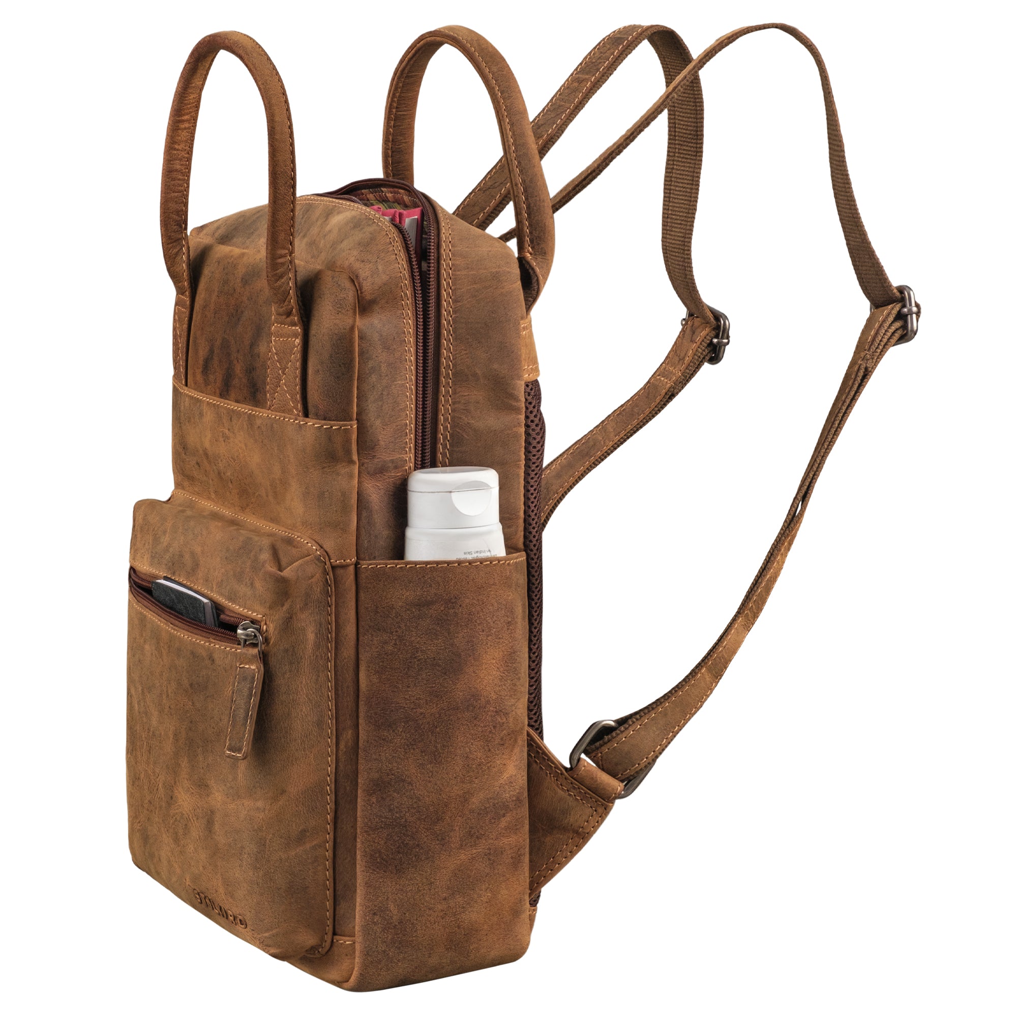 damen rucksack echt leder braun