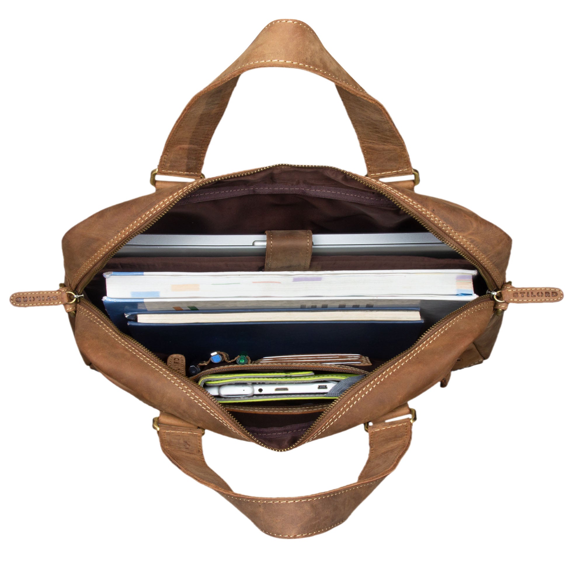 Vintage Ledertasche 13,3 Zoll Laptopfach