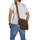 Umhängetasche Leder Braun Herren Damen