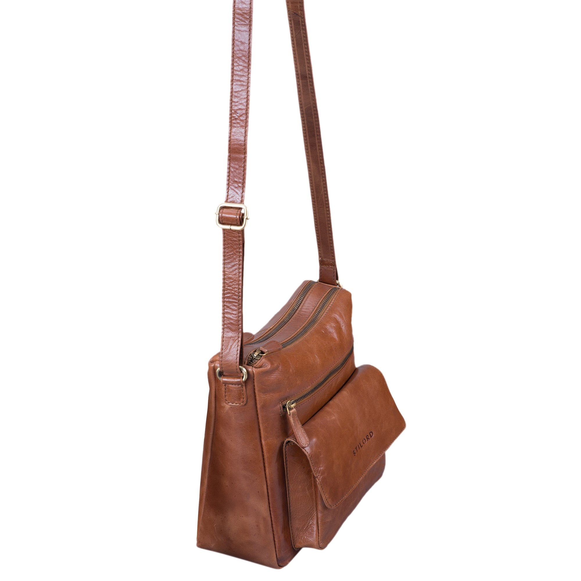 Retro Handtasche Echtleder braun