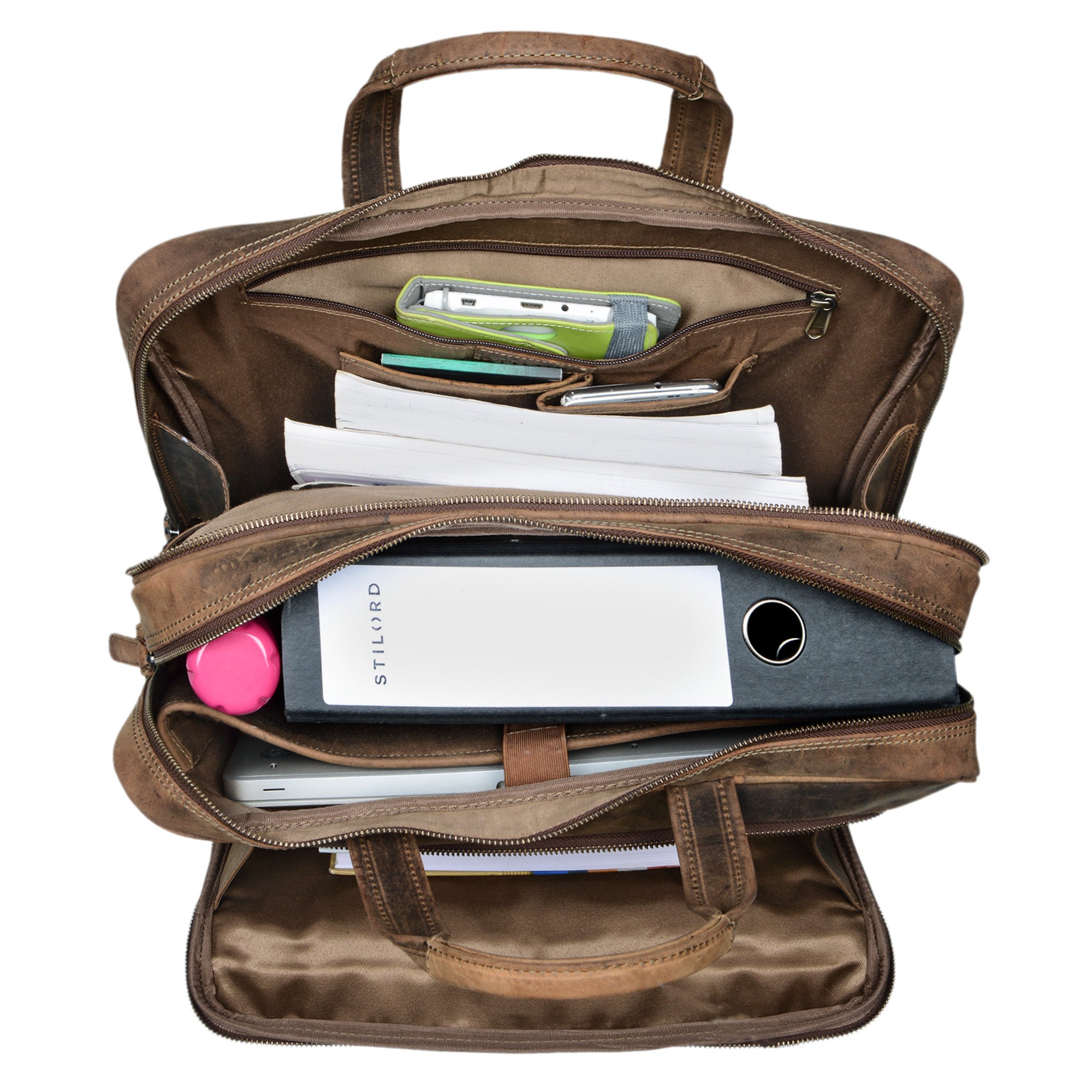 Aktentasche Laptoptasche groß braun Herren