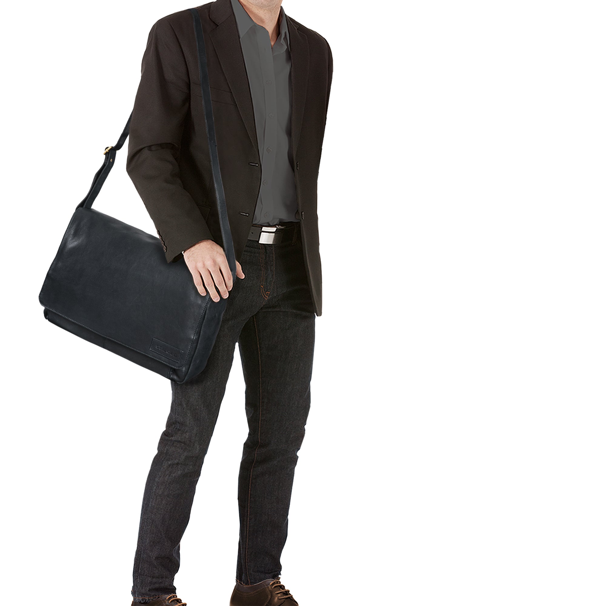 Leder Businesstasche schwarz