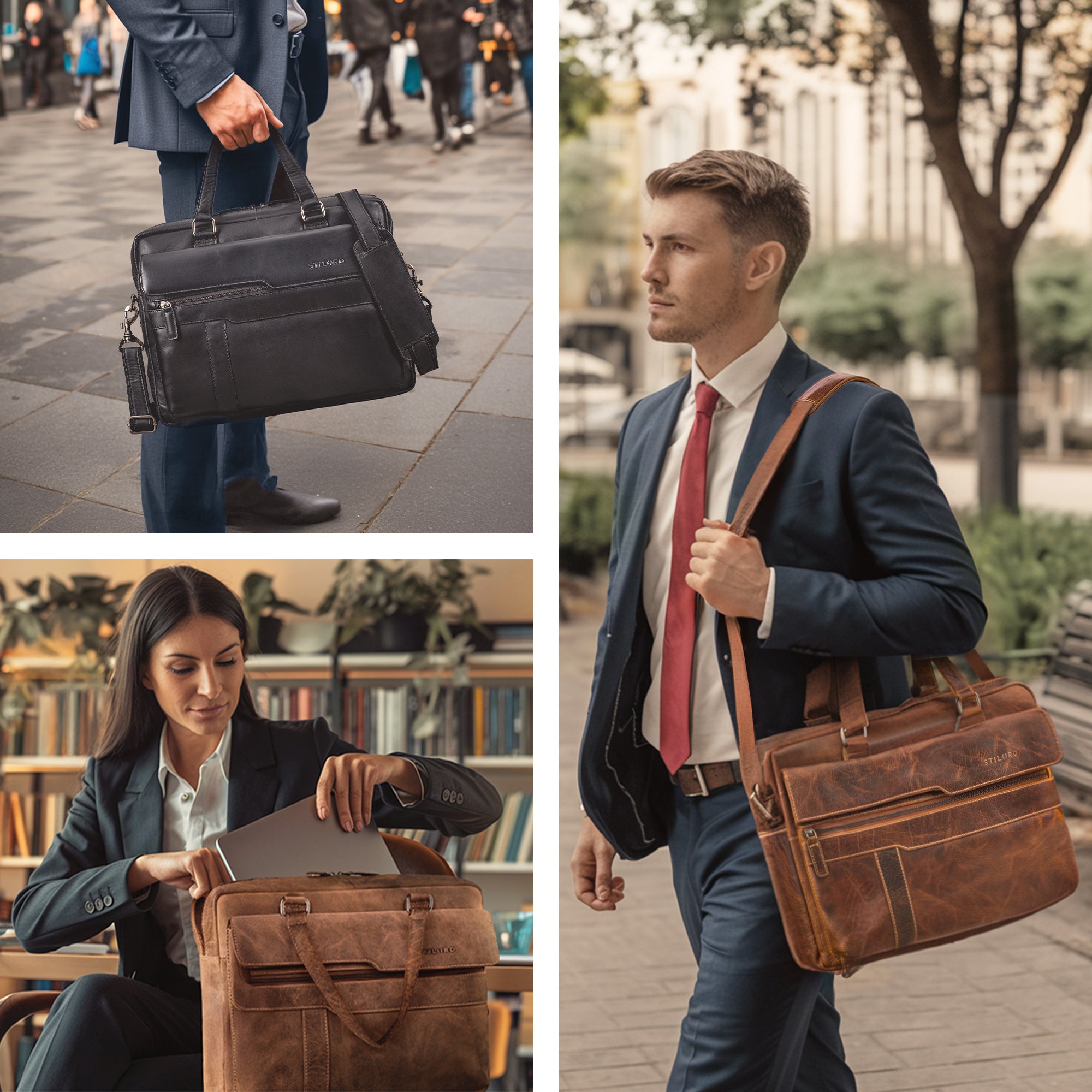 Leder lehrertasche damen braun