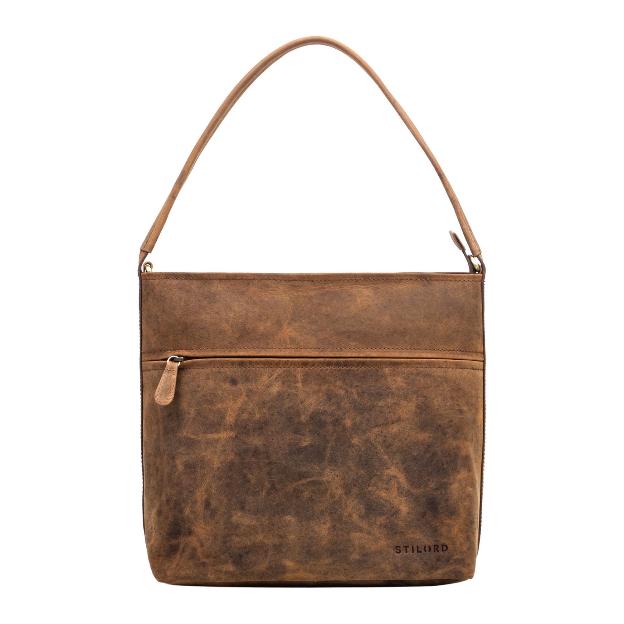 Damen Shopper Tasche braun Leder groß