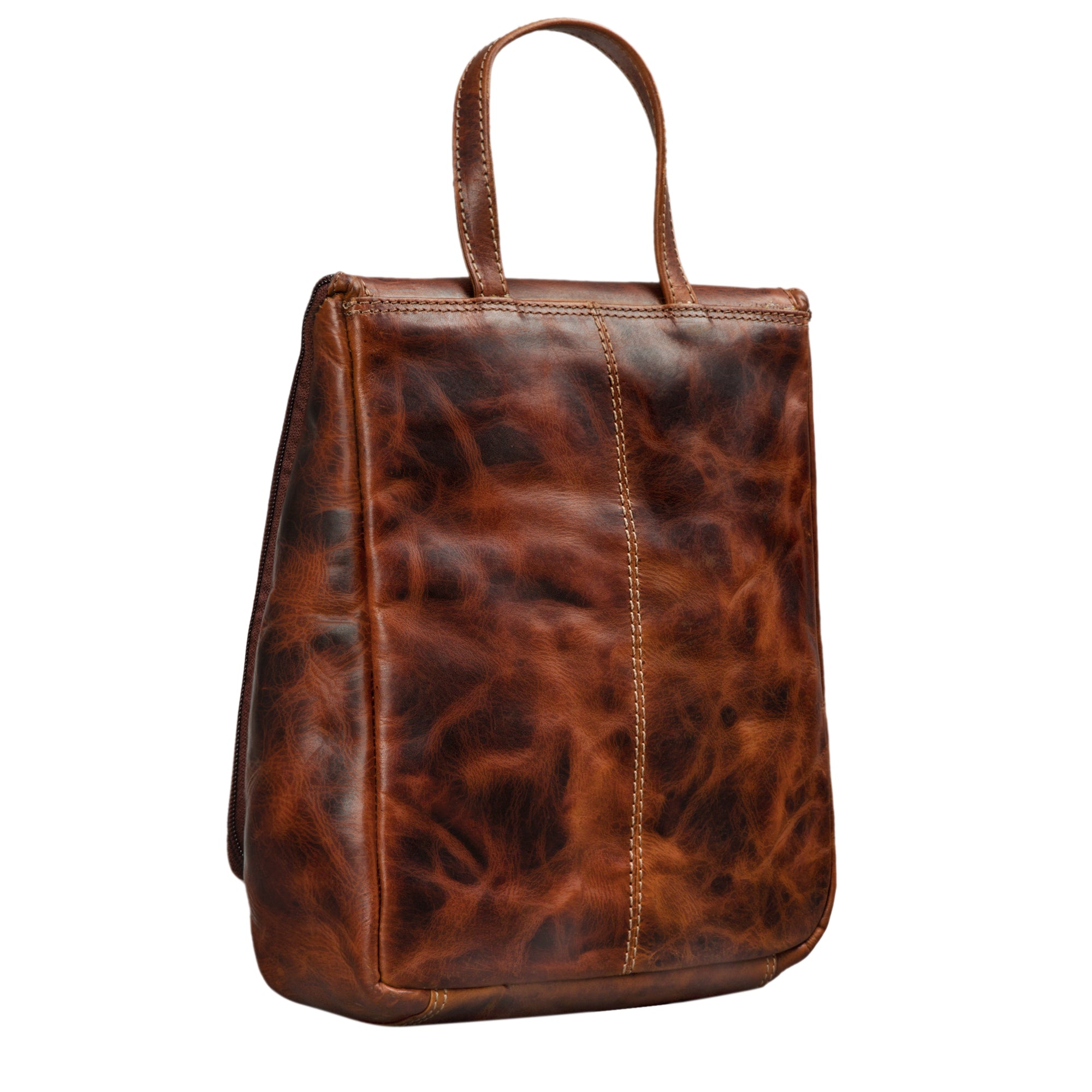 Waschetasche Leder braun