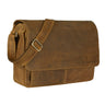 "Lonzo" vintage schoudertas echt buffelleer