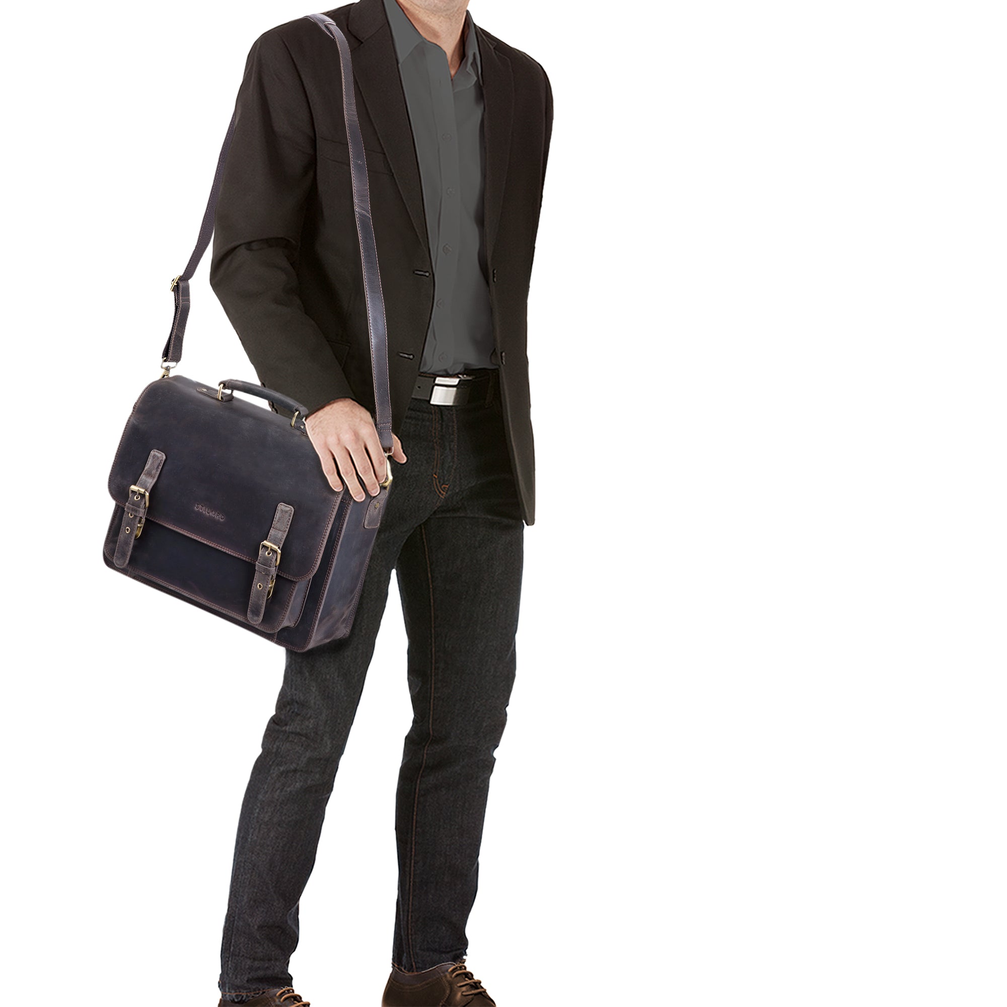 Leder Business Umhängetasche braun