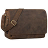 "Tom" Leren Schoudertas Vintage 15 Inch Laptop Voor Werk Studie En Uni
