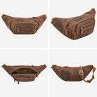 Echtleder Bauchtasche Herren braun Wildleder