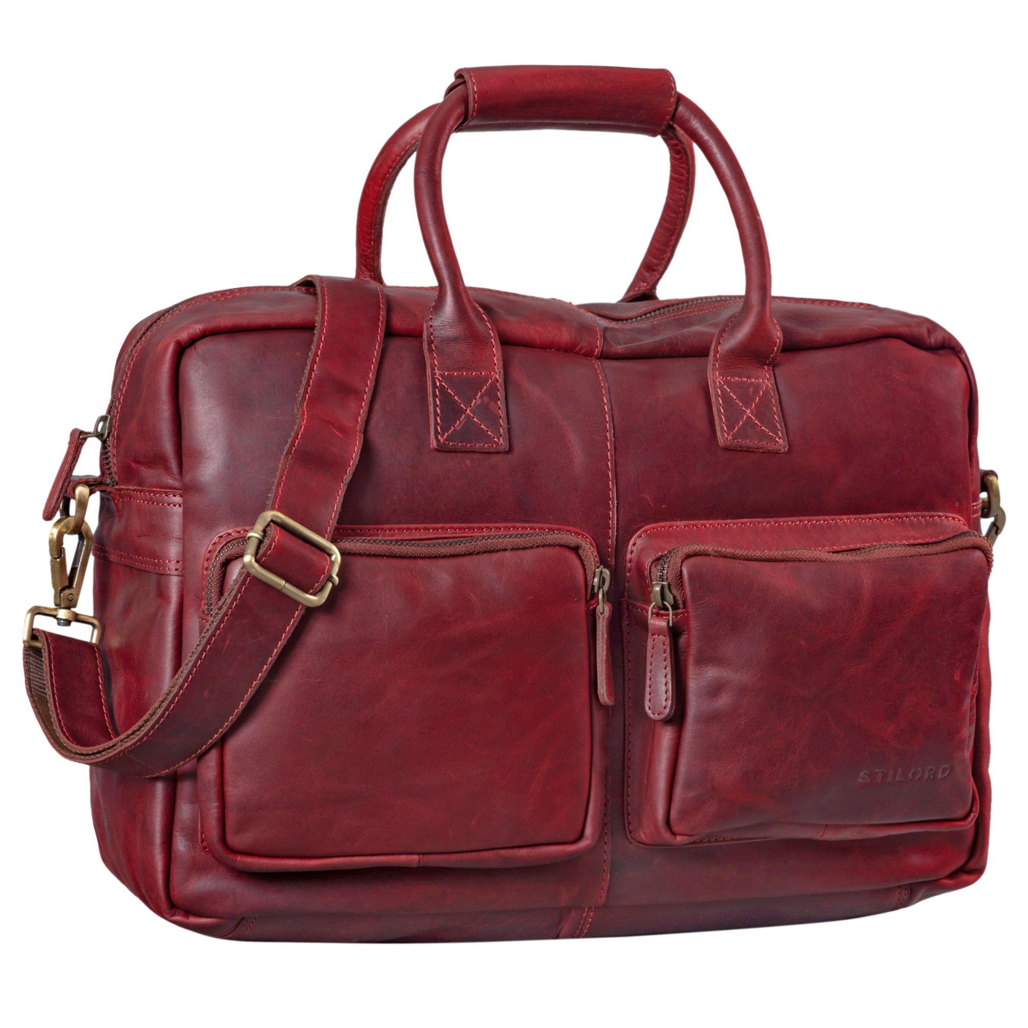 Bürotasche Leder rot