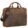 "Hector" Grote Leren Business Tas Heren Vintage 15.6 Inch Schoudertas