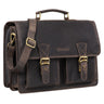"Jeffrey" Grote Leren Leraarstas Vintage Aktetas Met 15.6" Schoudertas