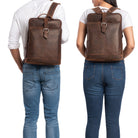Vintage Rucksack Leder braun City