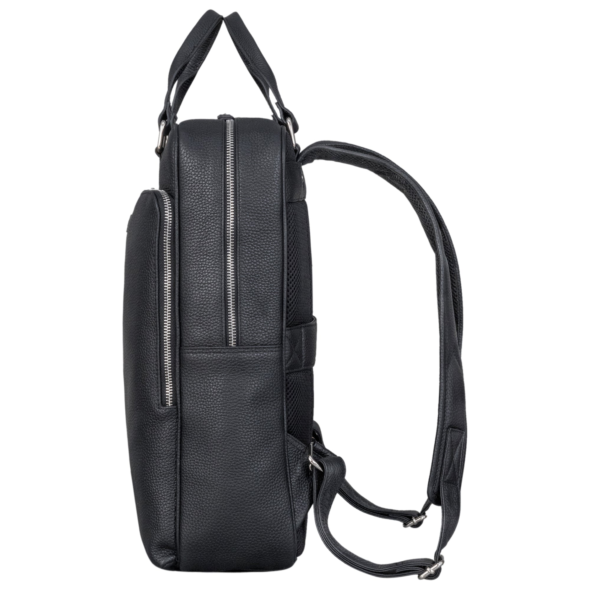 Großer Laptoprucksack Schwarz mit stilvollen Henkeln 