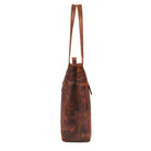 Leder Shopper Damen cognac aus der seitlichen Perspektive