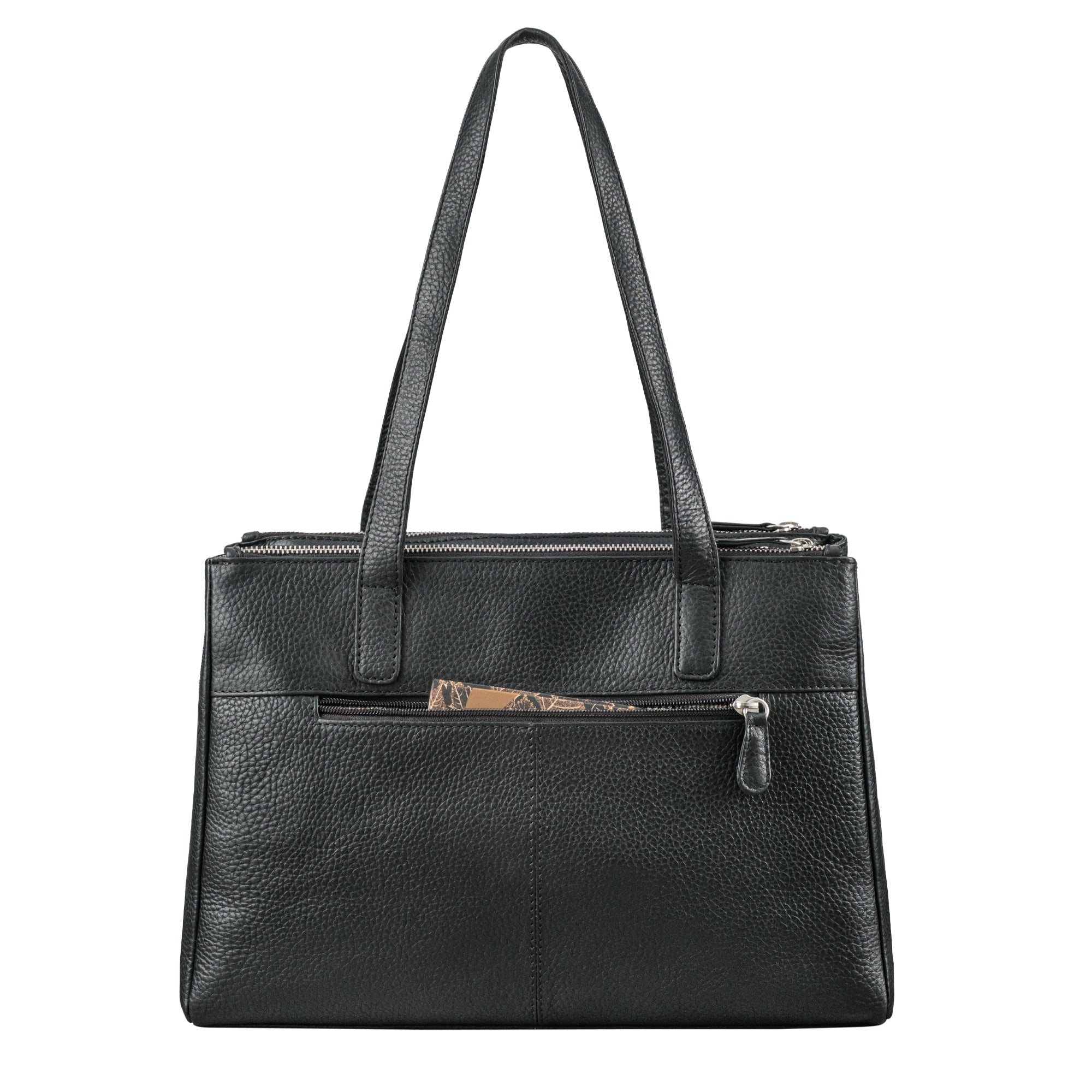 schwarze Leder Handtasche für Damen