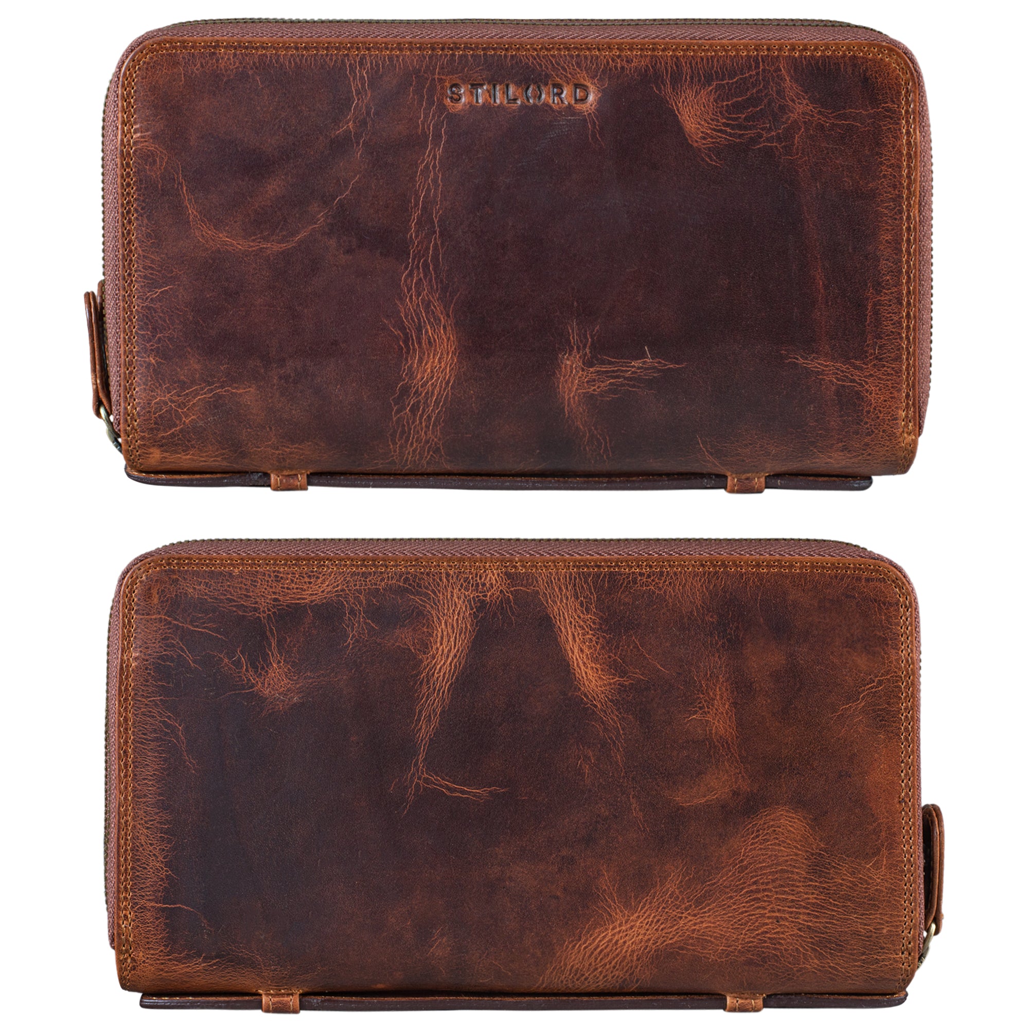 Leder Clutch mit Geschenkbox braun