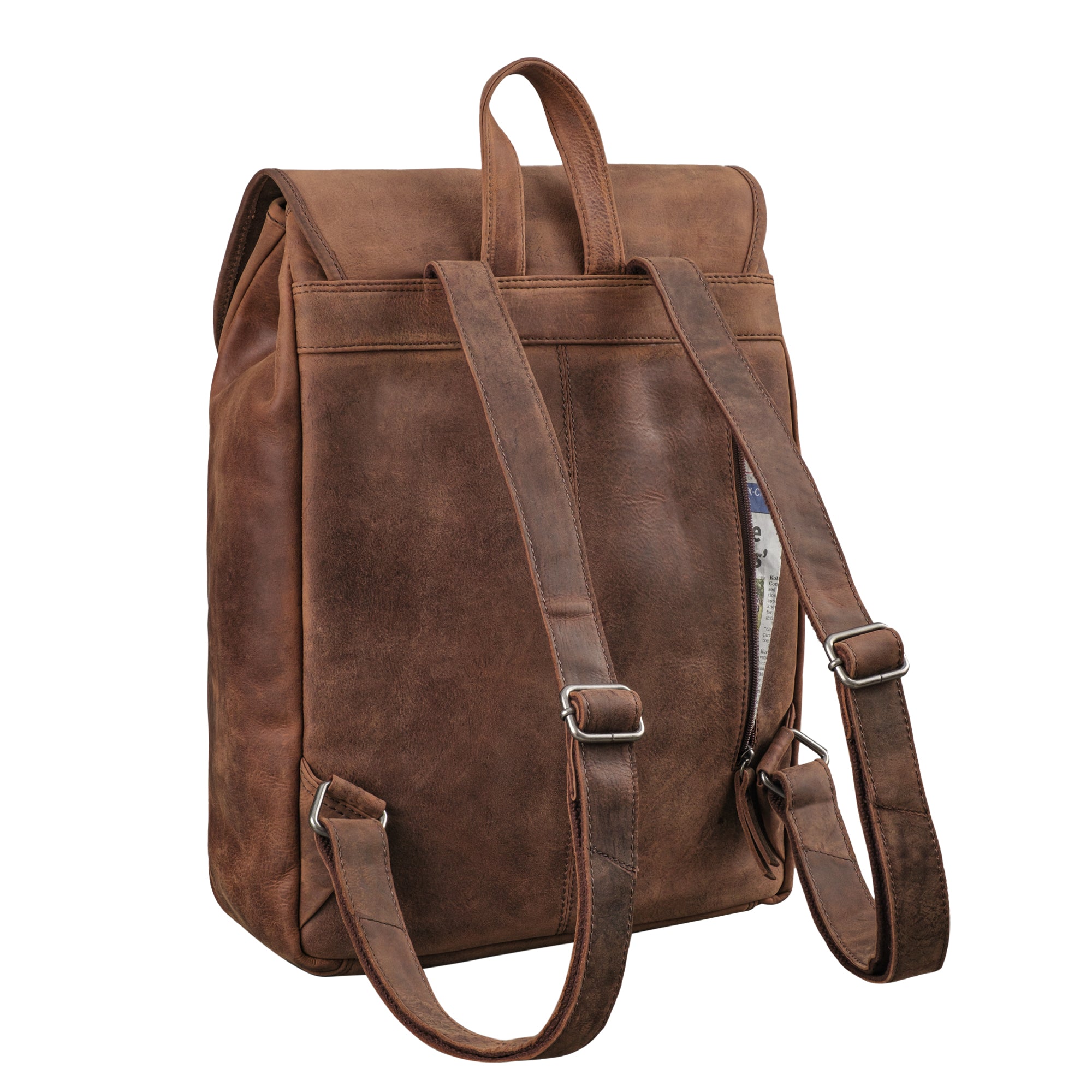 Rucksack Damen Schule Leder braun