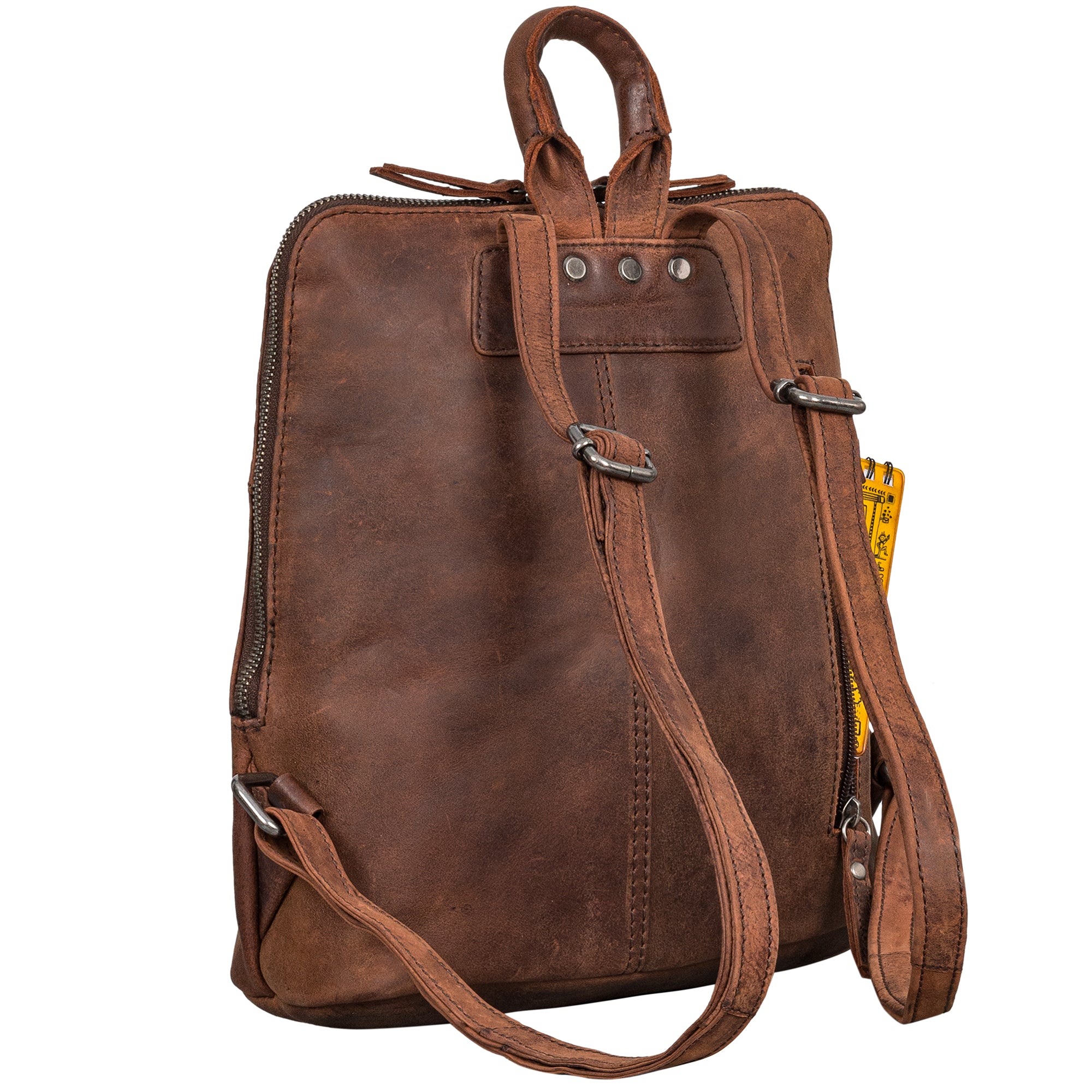 Vintage Damenrrucksack Leder klein braun