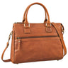 Damen Schultertasche Leder braun aus der schrägen Frontalperspektive