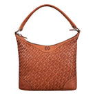 Ledertasche geflochten cognac