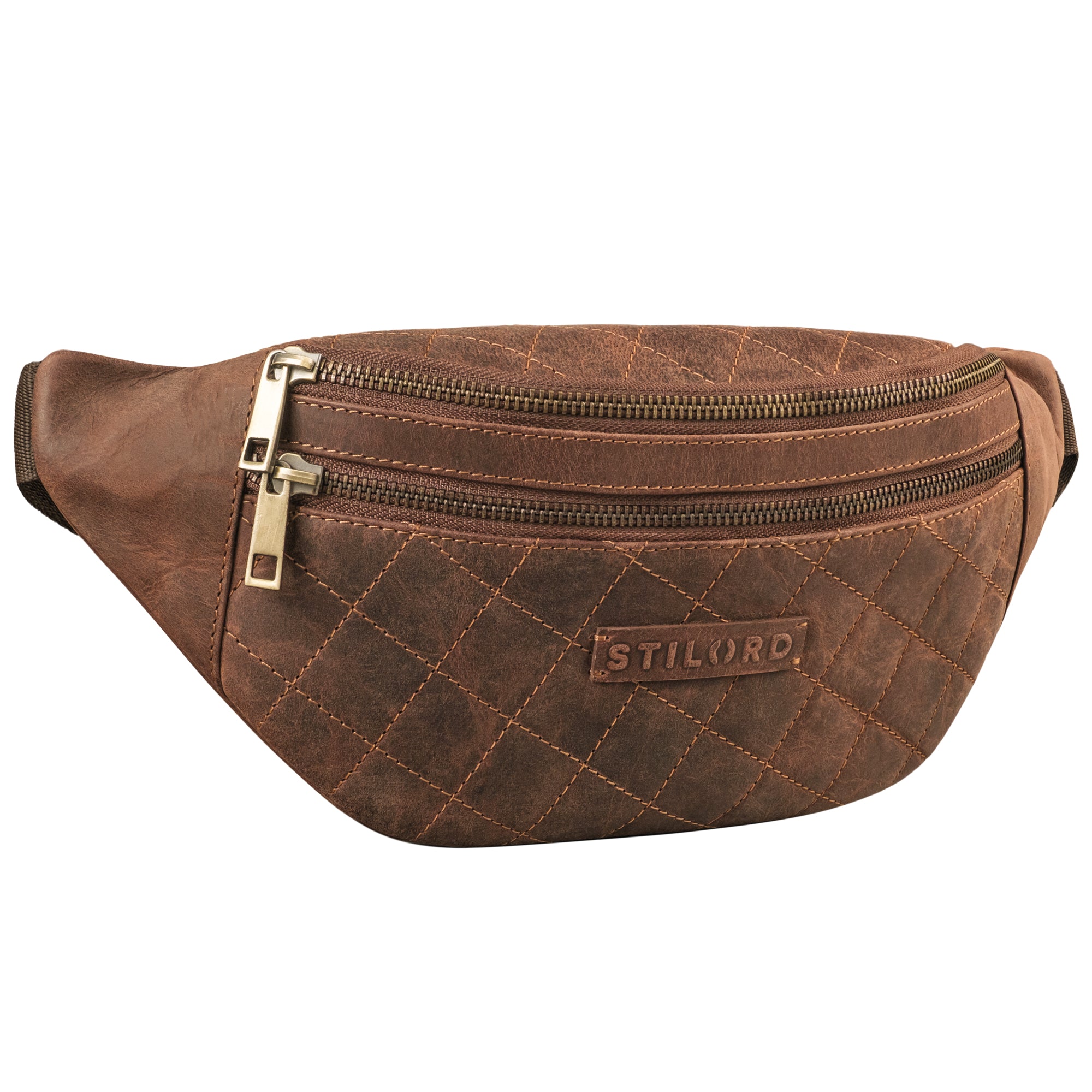 Bauchtasche Leder Herren Damen Hunter braun