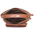 Schultertasche Handtasche Damen Echtleder braun