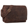 "Tom" Leren Schoudertas Vintage 15 Inch Laptop Voor Werk Studie En Uni