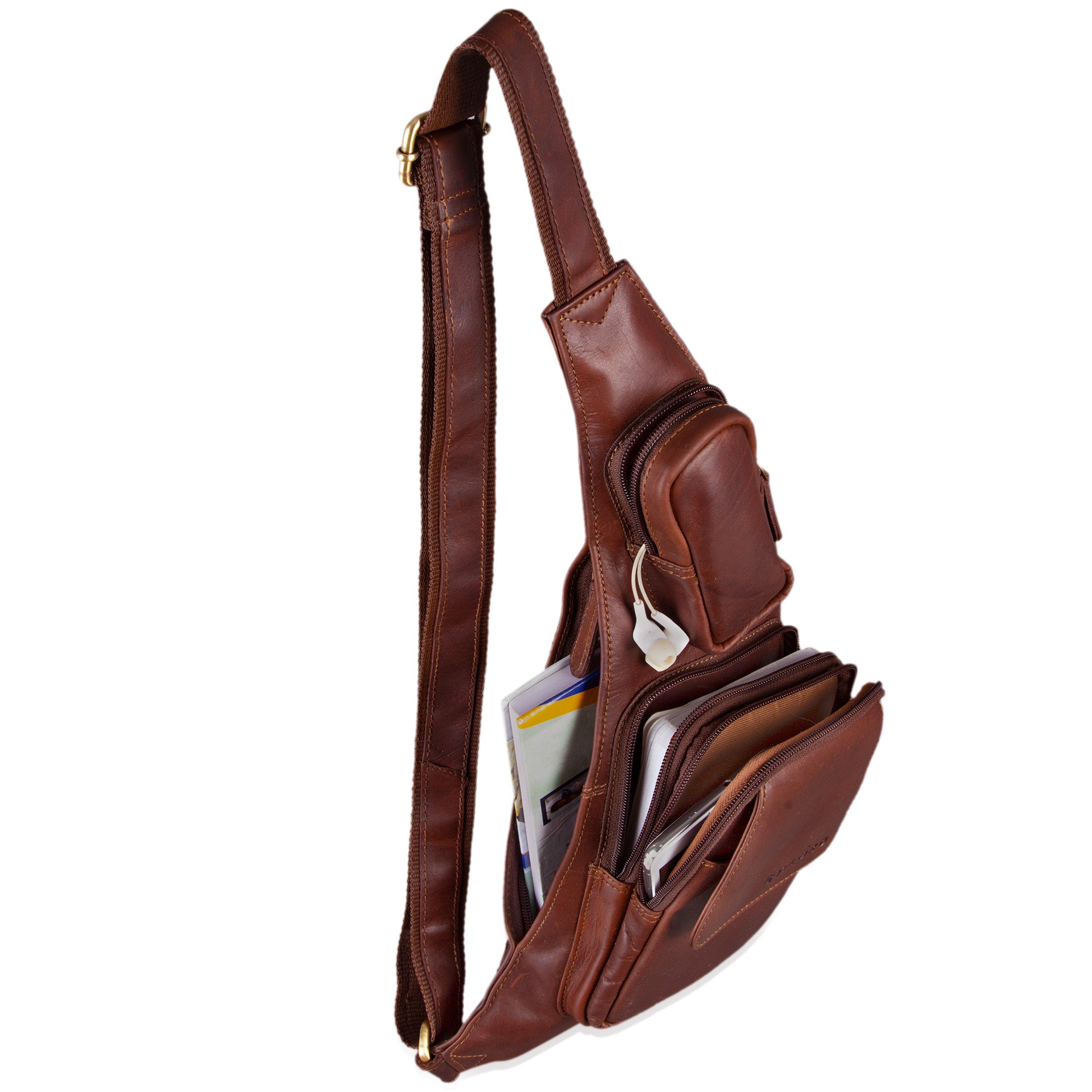 Vintage Brusttasche Leder