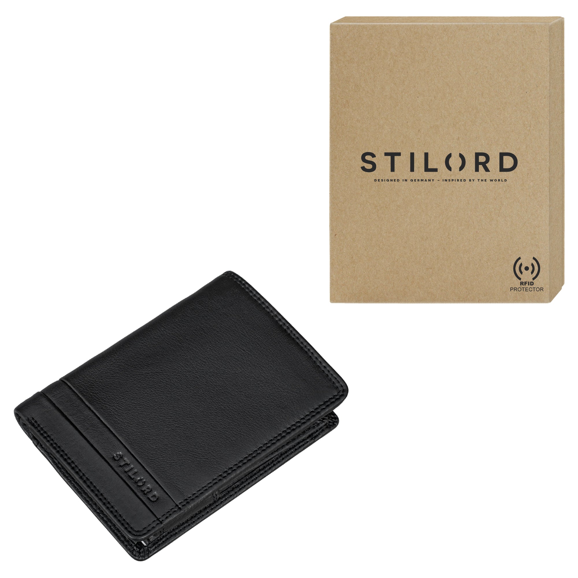 Slim Wallet Leder schwarz