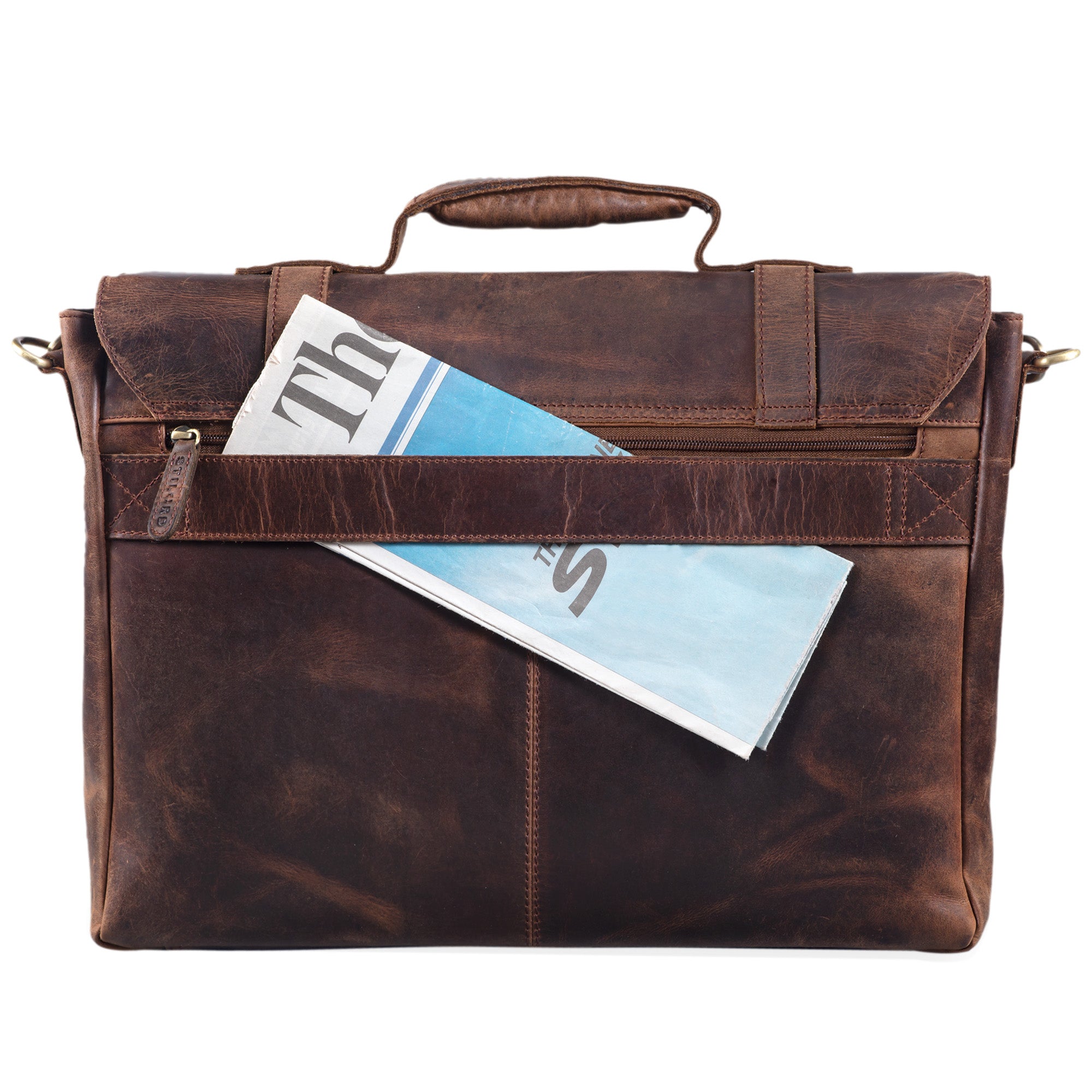 Aufsteckbare Vintage Businesstasche aus Leder
