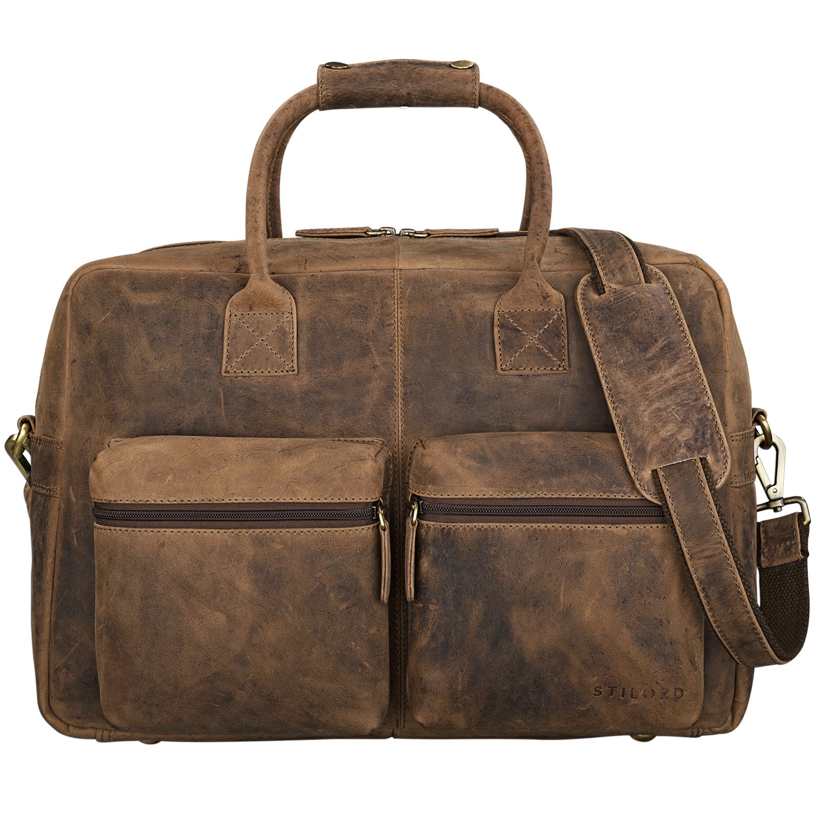 XL Vintage Ledertasche mittel braun