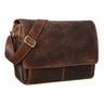 "Lonzo" vintage schoudertas echt buffelleer