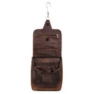 Kulturtasche Leder dunkelbraun