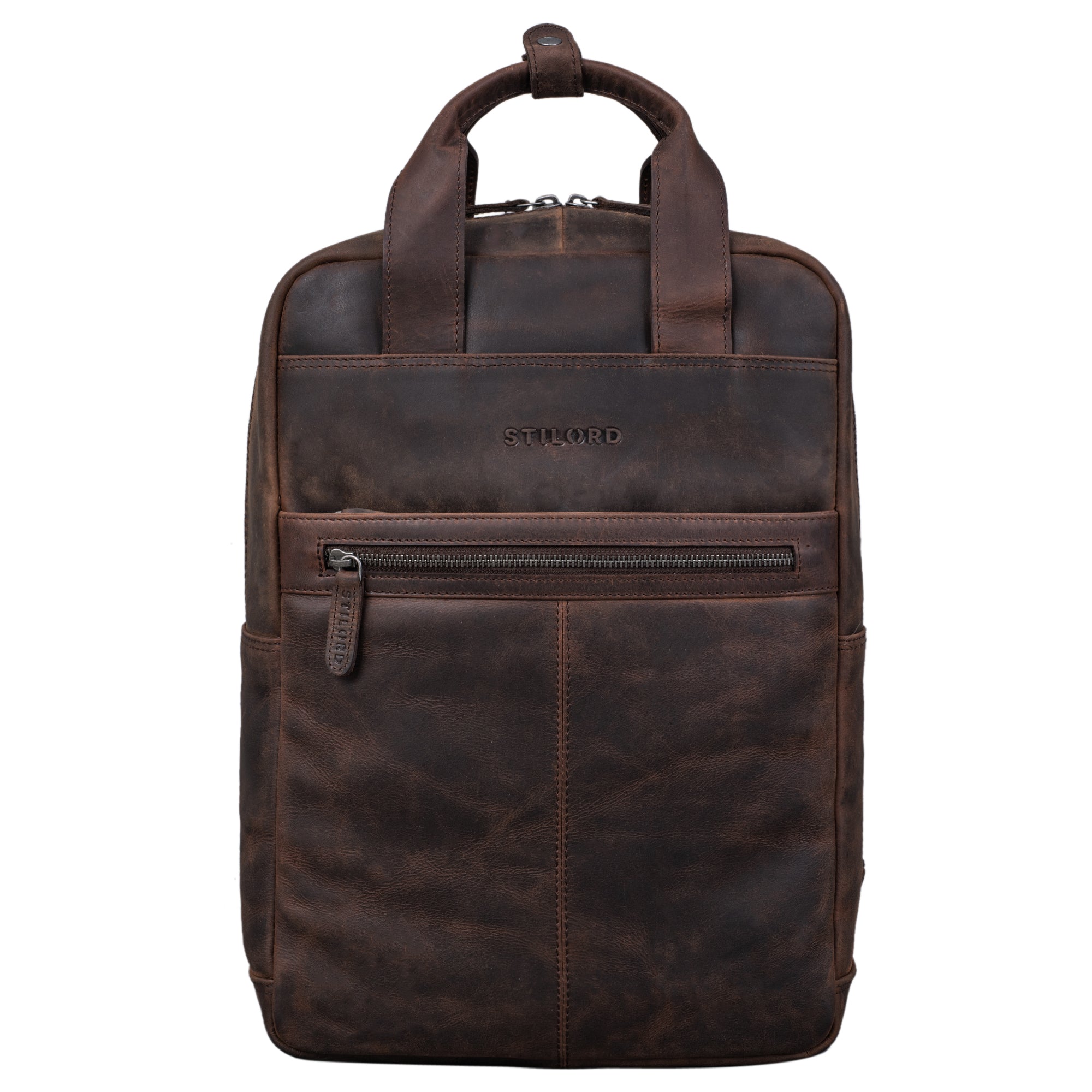 Brauner Rucksack Leder Vintage groß