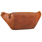 Vintage Damen Hüfttasche Leder cognac mit Reißverschluss