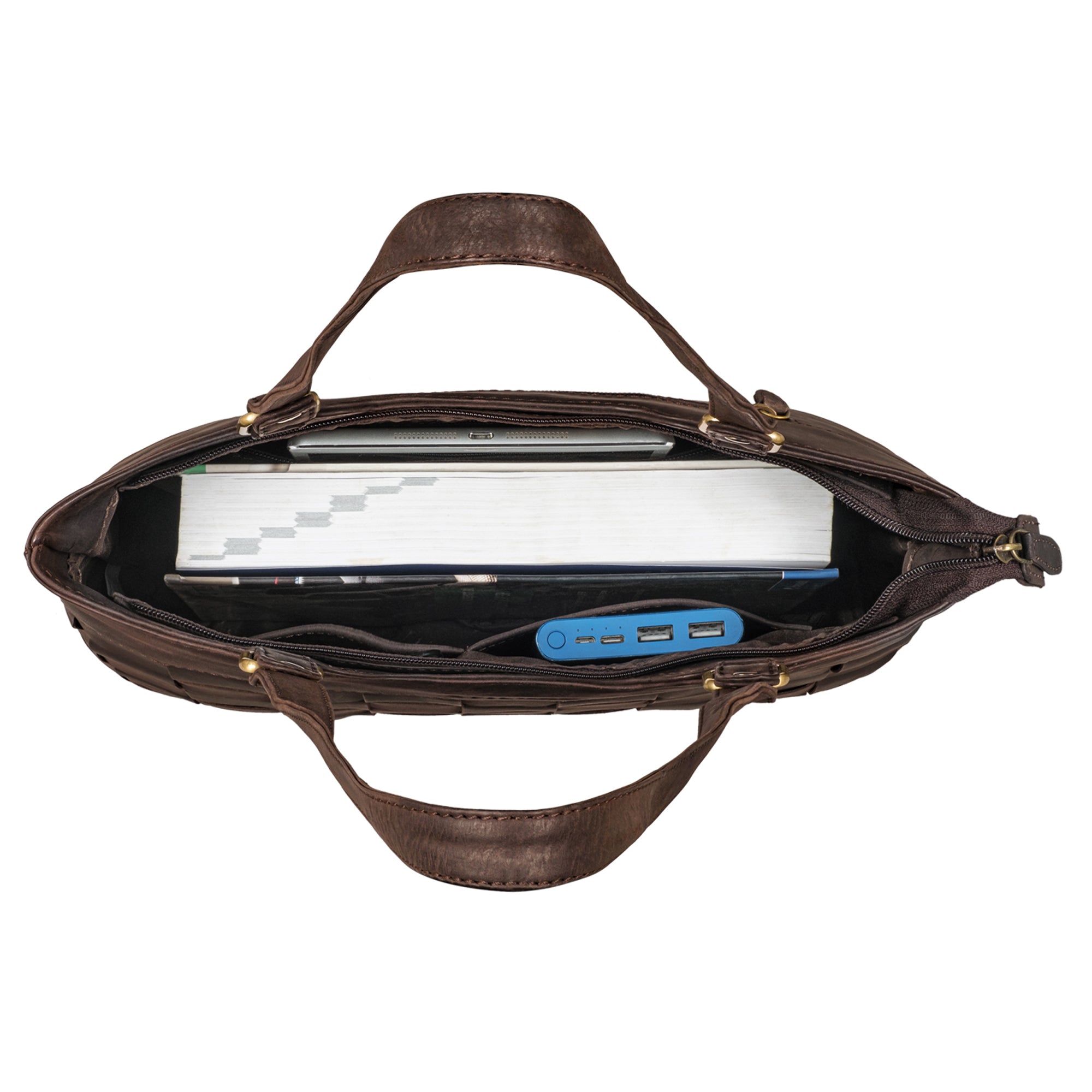 Schultertasche Damen Leder braun