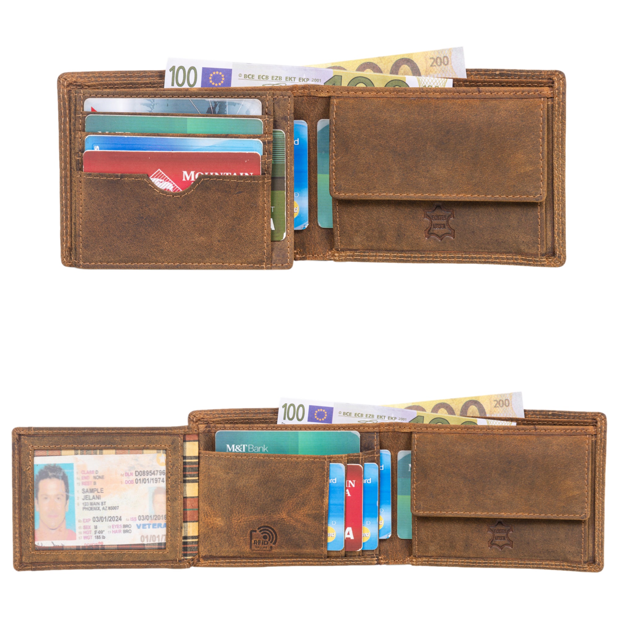 Brieftasche viele Kartenfächer Herren