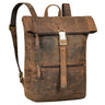 “Cairo” vintage koerier rugzak roll top leer groot mannen en vrouwen