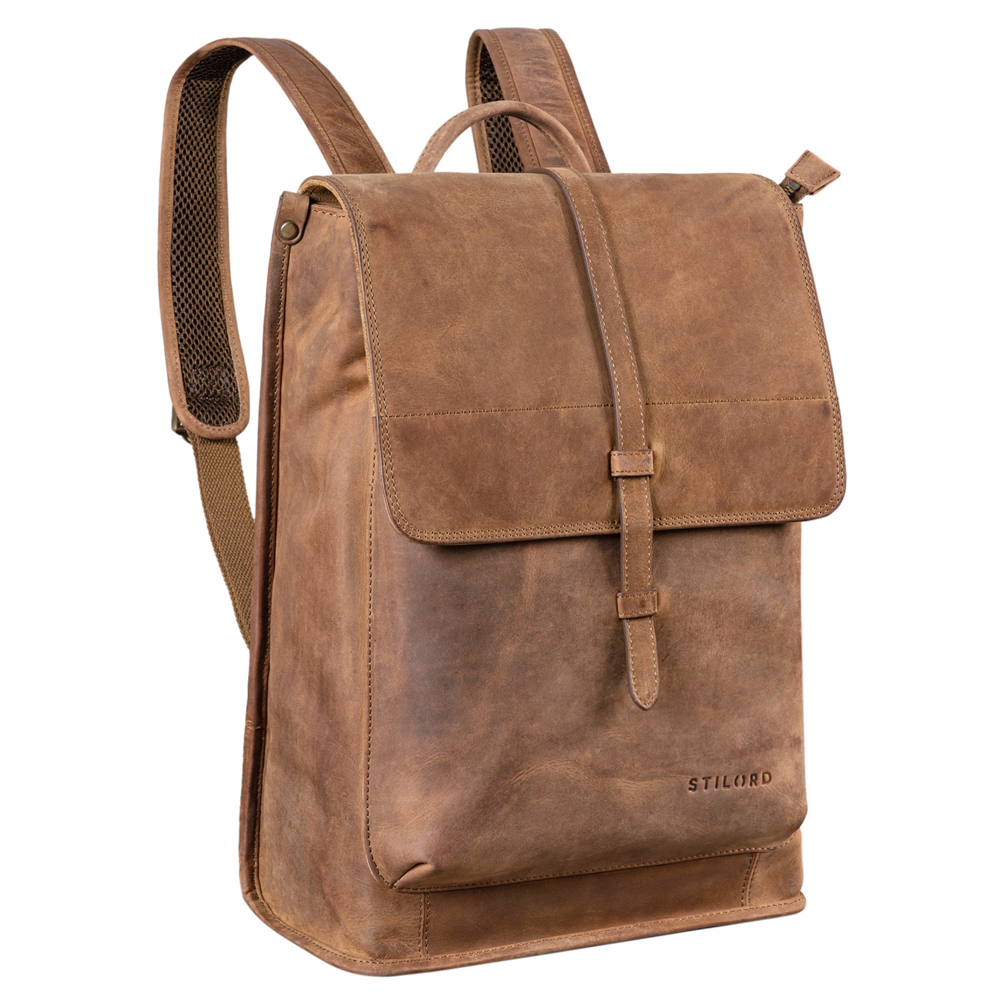 Tagesrucksack Herren Leder braun