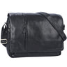 Herren Umhängetasche Leder schwarz Laptop