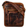 "Randall" vintage lederen schoudertas
