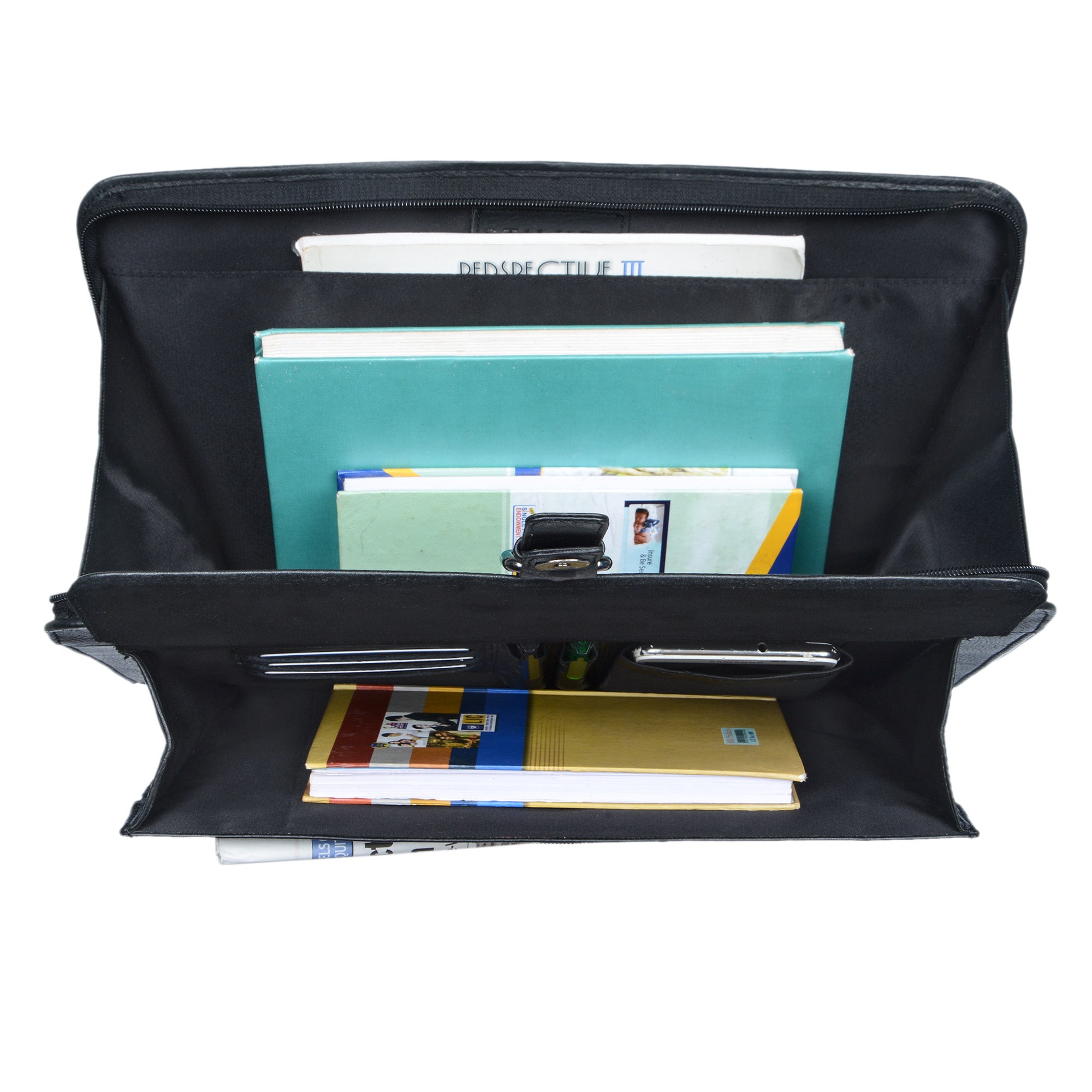 Klassische Dokumenten Ledermappe schwarz