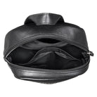 schwarzer lederrucksack damen klein