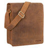 "Lars" vintage schoudertas leer