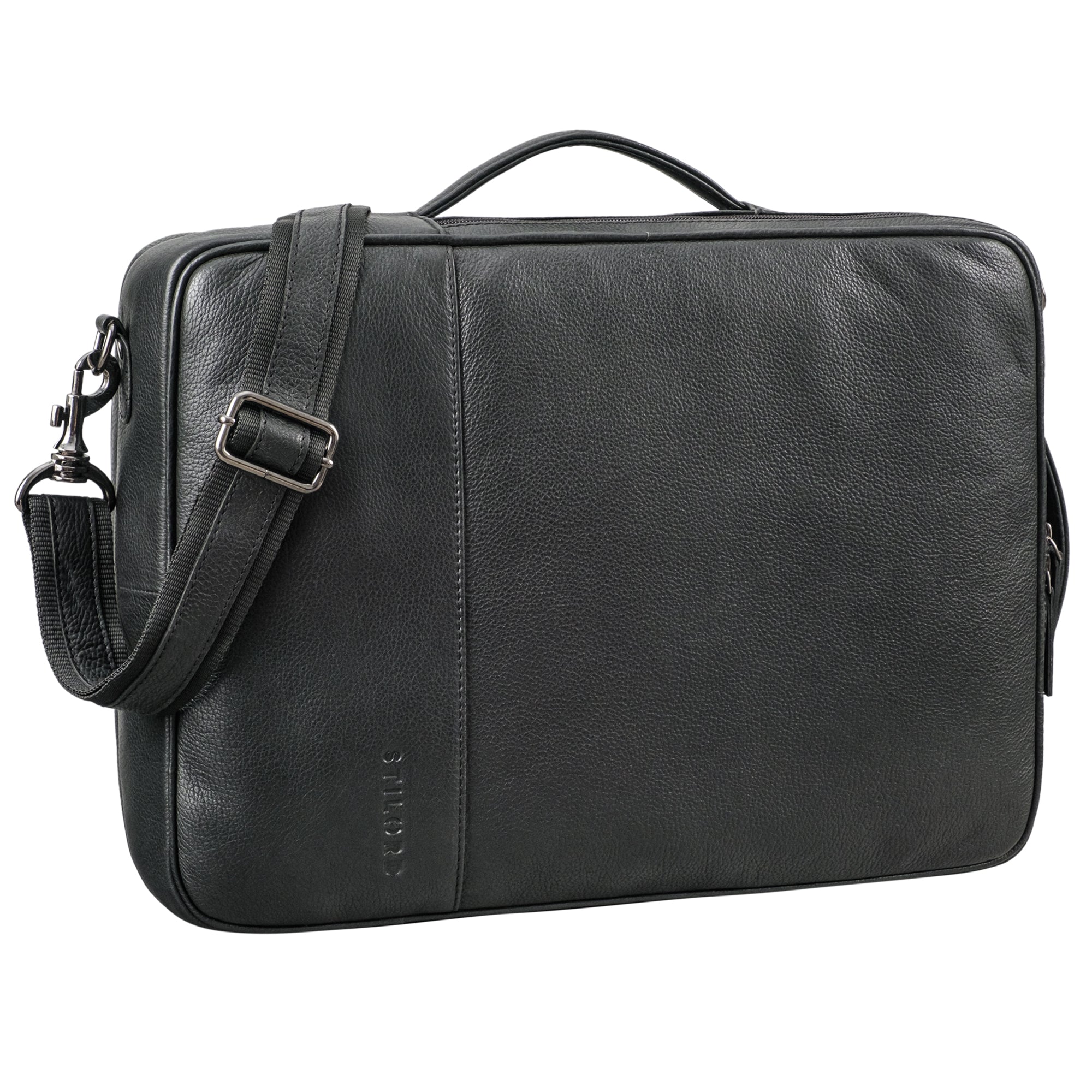 schwarze Laptoptasche aus Leder