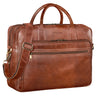 "Dawson" Leren Aktetas Schoudertas Met Laptopvak 15.6 Inch Vintage