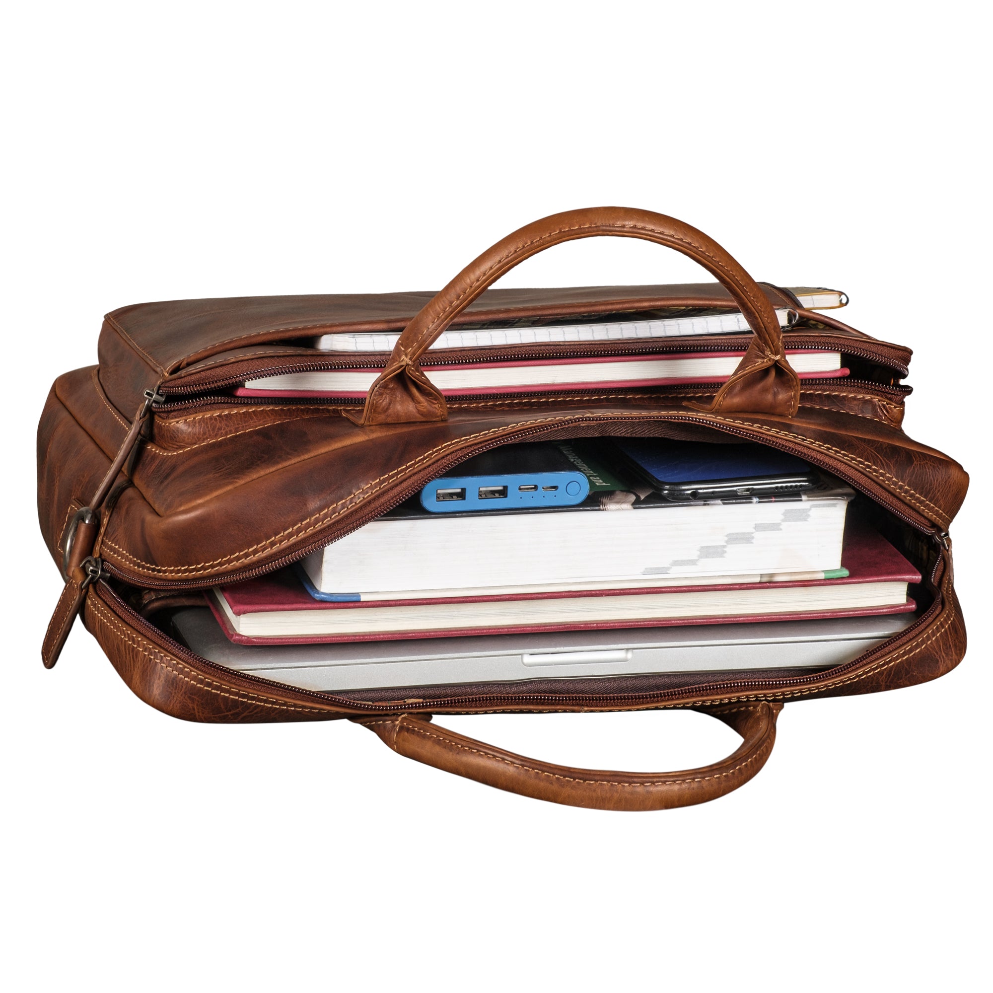 braune Laptoptasche Leder Damen