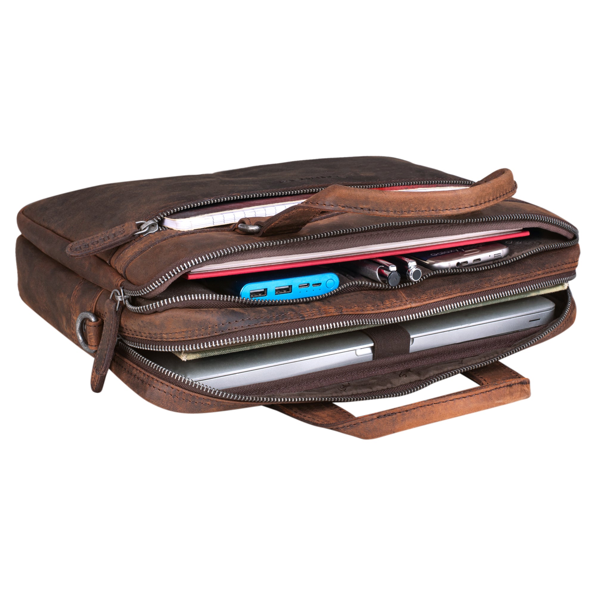 Ledertasche DIN A4 Dokumente braun